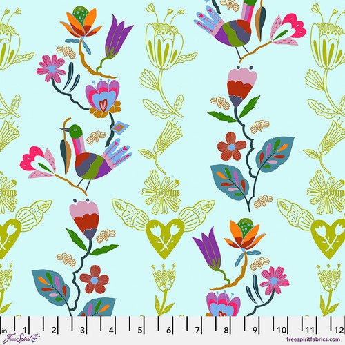Baumwolle Patchwork - Carolyn Gavin Stoffe - Harmony - Clever Climbers Keylime